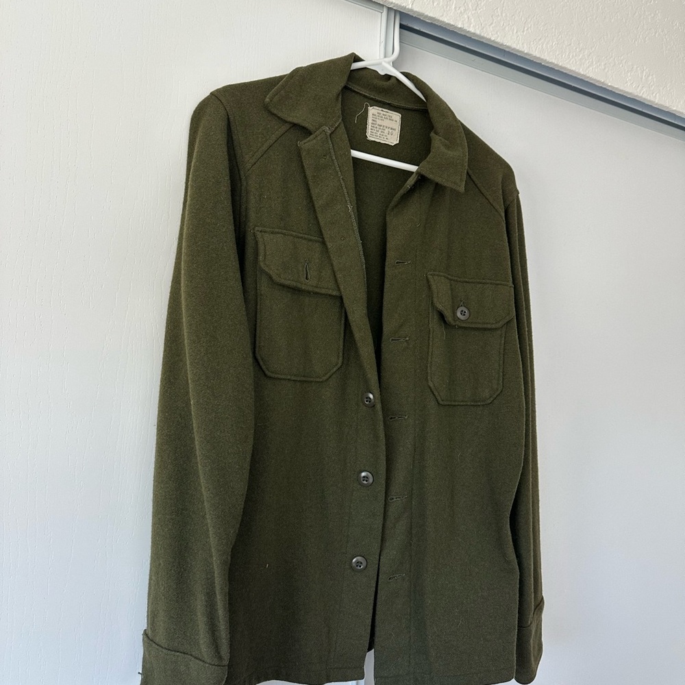 Olive Green Button-Up Jacket